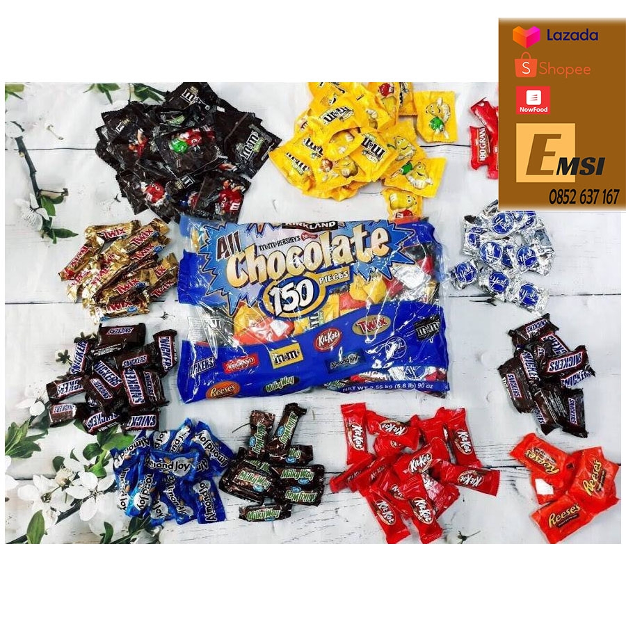Kẹo Socola tổng hợp All Chocolate 150 Pieces 2.55kg của Mỹ