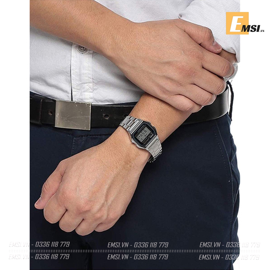Đồng hồ Casio Nam A159WA-N1DF - 33mm Unisex - Emsi.vn VINTAGE CASIO