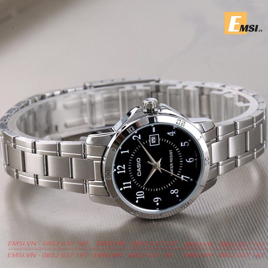 Đồng Hồ Casio Cặp Đôi MTP-V004D-1BUDF Và LTP-V004D-1BUDF Dây Kim Loại, Size mặt Nam 41,5mm & Nữ 30,2mm EMSI.VN