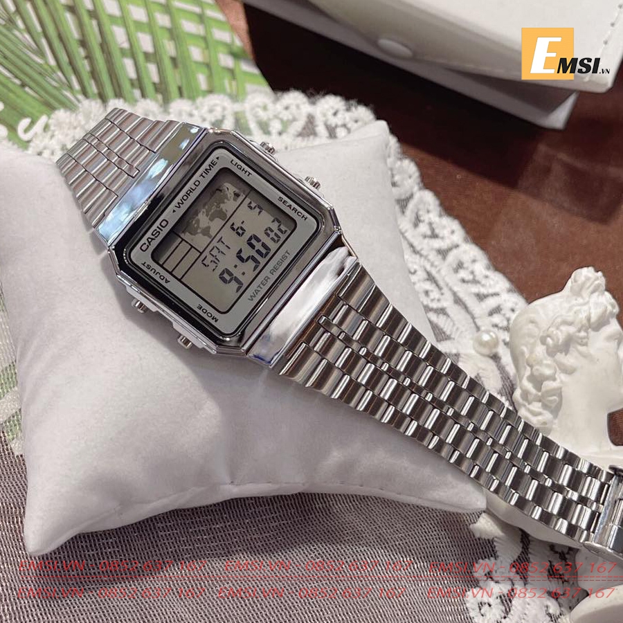 Casio A500WA-7DF - Đồng Hồ Unisex - Điện Tử - Kính Nhựa - Size Mặt 34mm EMSI.VN