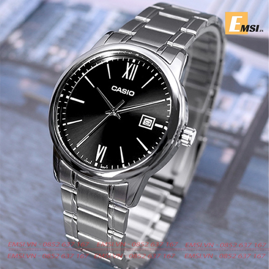 Đồng Hồ Casio Cặp Đôi MTP-V002D-1B3 & LTP-V002D-1B3 nam size 37mm, đồng hồ Casio nữ size 25mm EMSI.VN