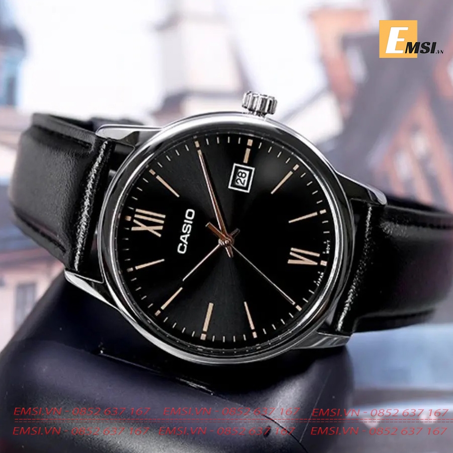Đồng Hồ Casio Cặp Đôi MTP-V002L-1B3UDF & LTP-V002L-1B3UDF Size mặt 37mm & 24mm EMSI.VN