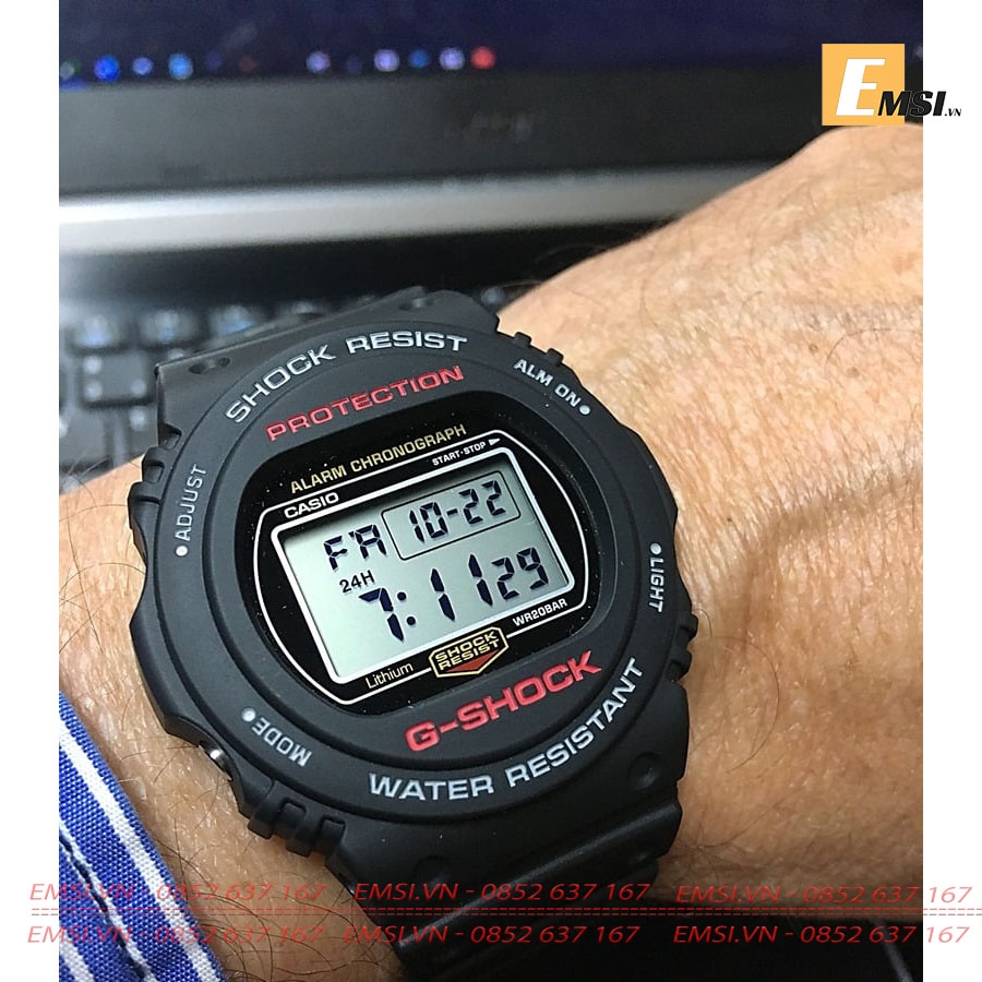 G-shock DW-5750E-1DR - Đồng Hồ Nam - Pin/Quartz - Size Mặt 45.4mm - Kính Khoáng EMSI.VN