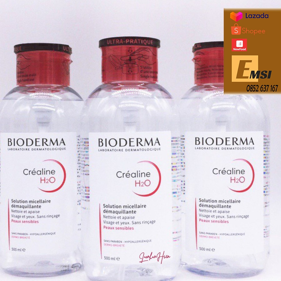 Nước Tẩy Trang Bioderma Crealine Hồng 850ml