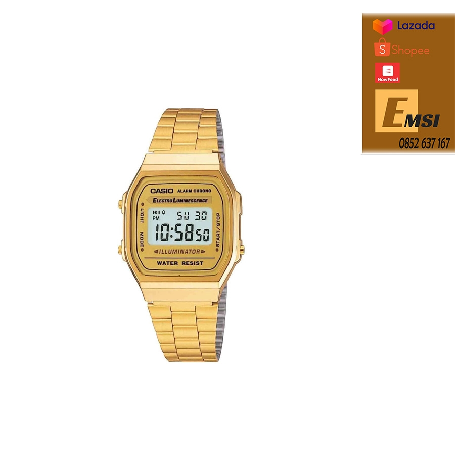 Đồng hồ Casio Nam A168WG-9WDF - 36mm Unisex - Kính Nhựa - Emsi.vn