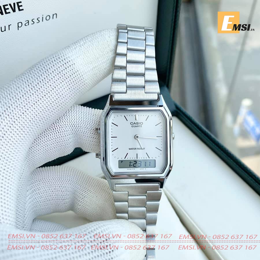 Casio AQ-230A-7D - Đồng Hồ Unisex - Điện Tử - Size Mặt 29.8mm - Kính Nhựa EMSI.VN