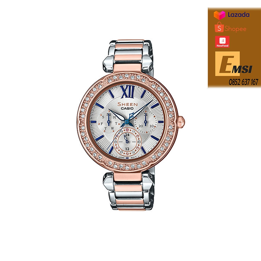 Casio Sheen SHE-3061SPG-7BUDF - Đồng hồ nữ - Pin / Quartz - Size mặt 36mm - Kính khoáng - Bảo Hành 5 Năm - Chính Hãng