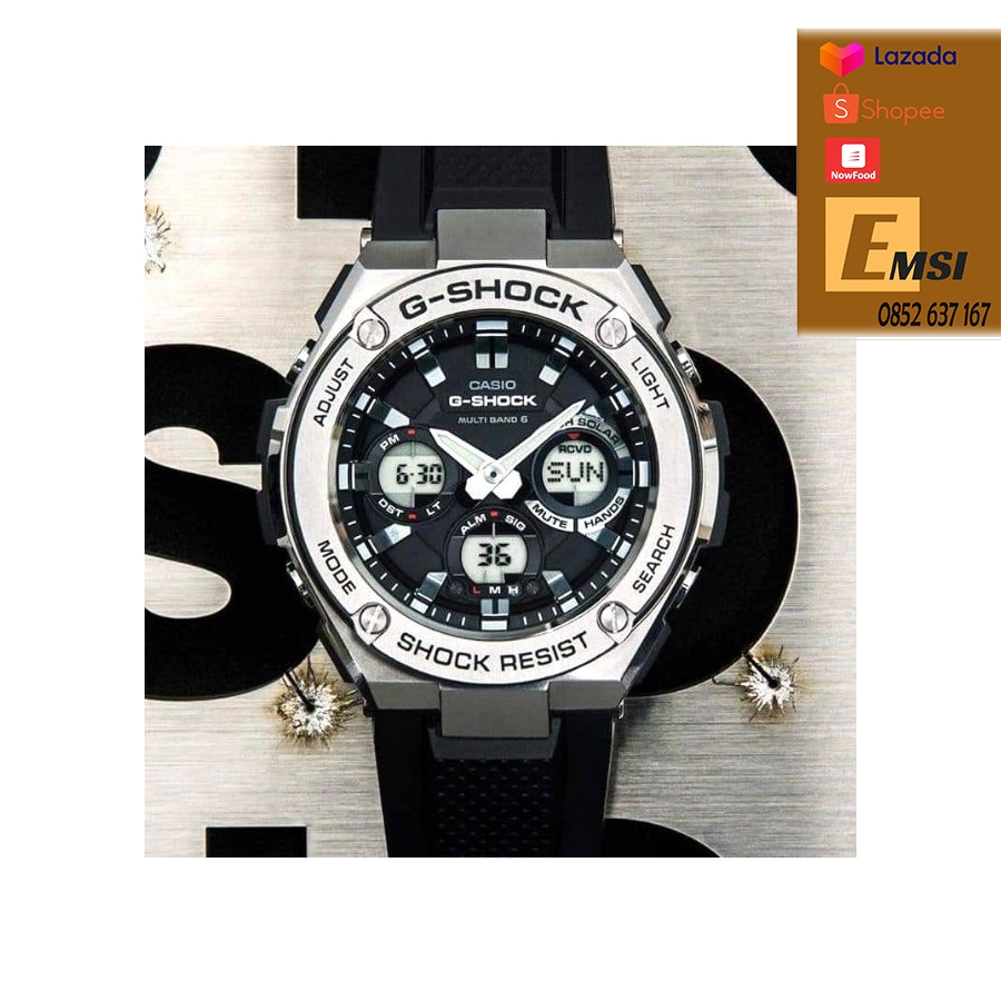G-SHOCK GST-S110-1ADR – NAM – TOUGH SOLAR (NĂNG LƯỢNG ÁNH SÁNG) – DÂY CAO SU