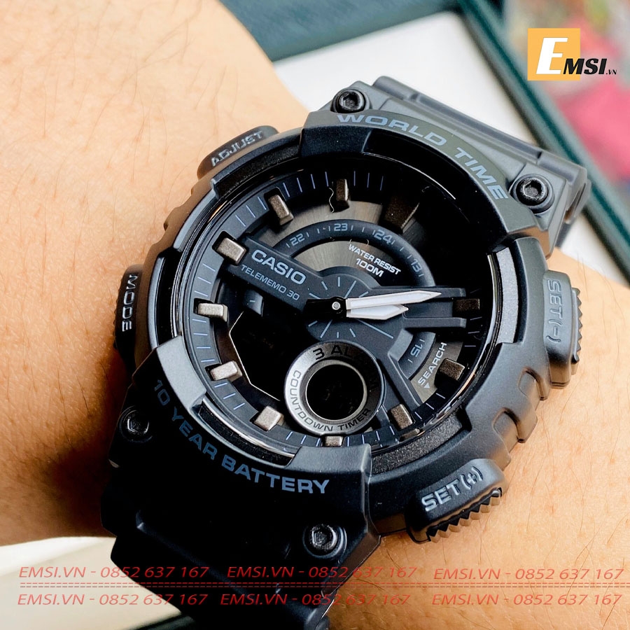 Casio AEQ-110W-1BVDF - Đồng Hồ Nam - Điện Tử - Kính Nhựa - Size Mặt 46.6mm EMSI.VN