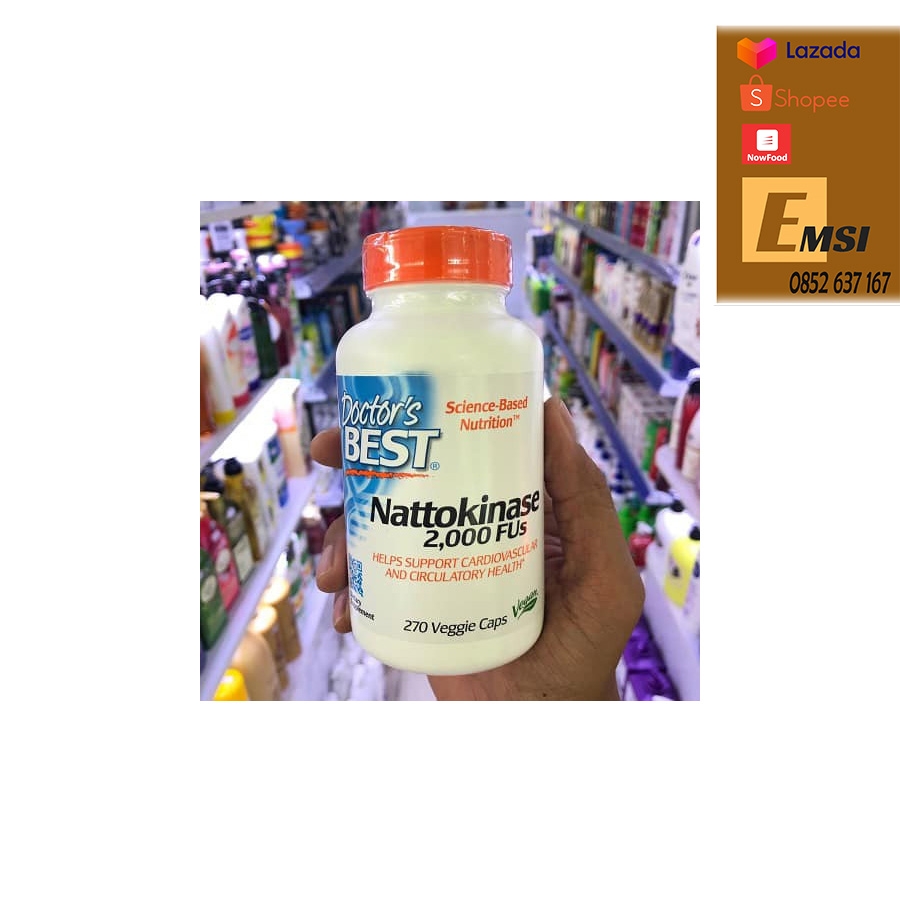 Viên uống ngăn ngừa và hỗ trợ sau tai biến Doctor’s Best Nattokinase 270 viên của Mỹ