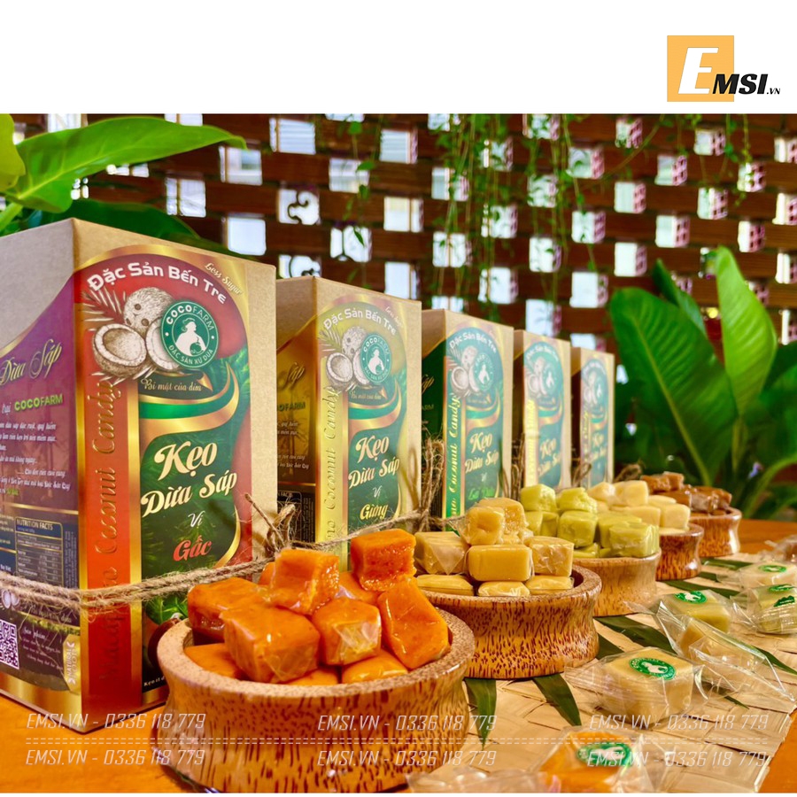 Đặc sản: Kẹo Dừa Sáp Cocofarm đủ vị 300gram