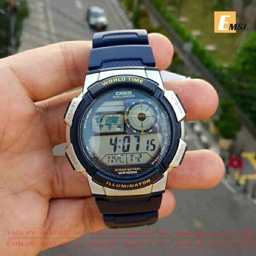 Casio AE-1000W-2A - Đồng Hồ Nam - Điện Tử - Size Mặt 43.8mm - Kính Khoáng EMSI.VN