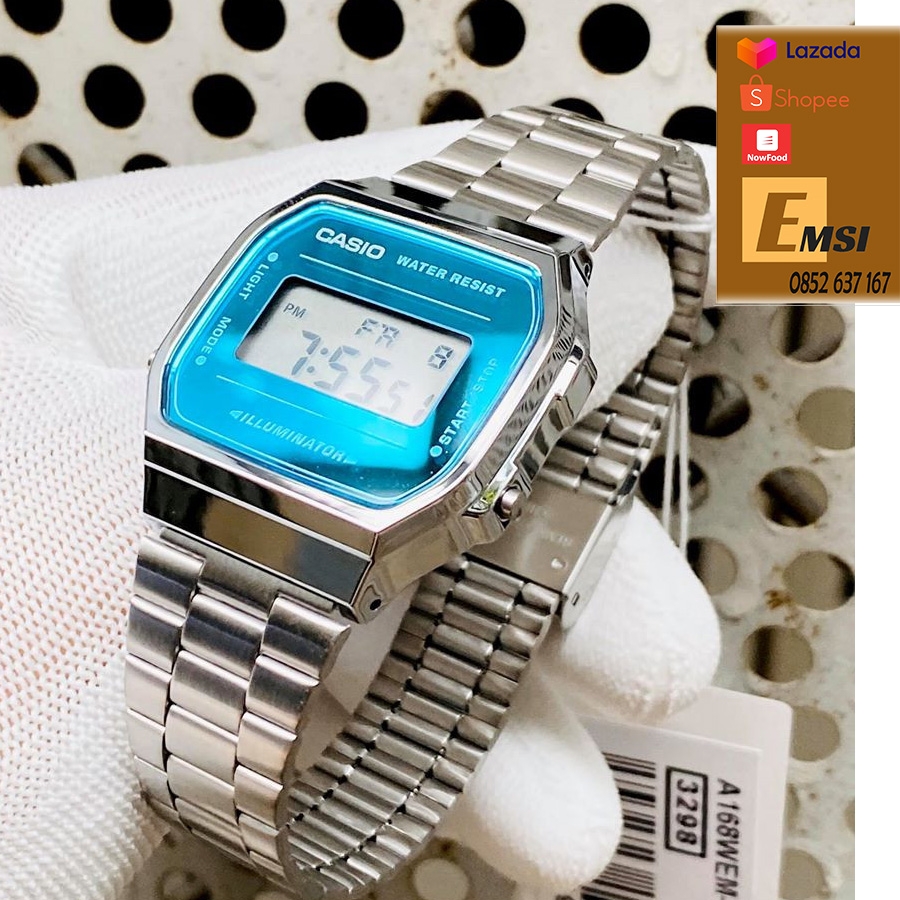 Casio A168WEM-2DF – Nam/Nữ – Kính Nhựa – Quartz (Pin)