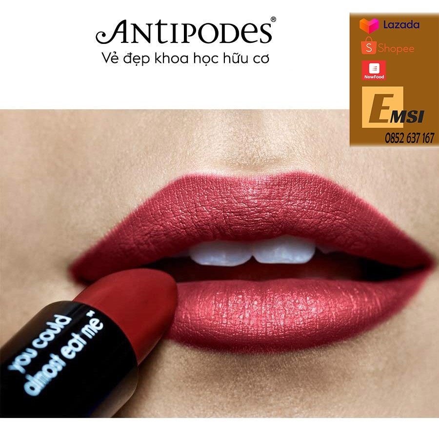 Antipodes Son Môi Thiên Nhiên Màu #11 Đỏ Trầm Antipodes Lipstick Ruby Bay Rouge 341 4g