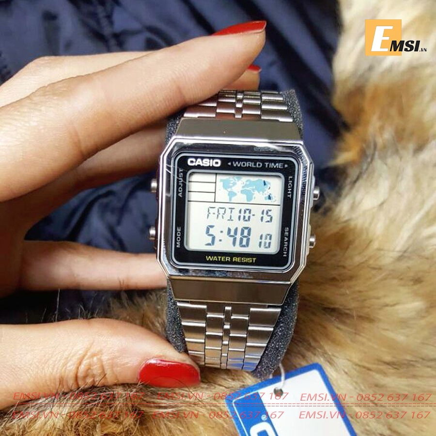 Casio A500WA-1D - Đồng Hồ Nam - Điện Tử - Kính Nhựa, Size mặt 34mm EMSI.VN