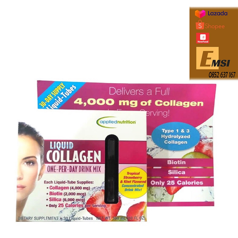 Liquid Collagen One-Per-Day Drink Mix dạng nước Của Mỹ, hộp 30 ống
