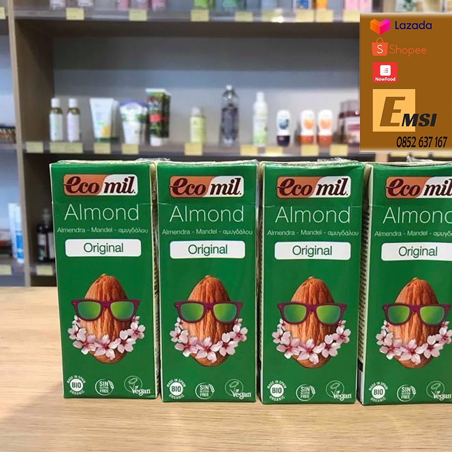 Nước hạnh nhân nguyên chất hữu cơ 200ml -EcoMil