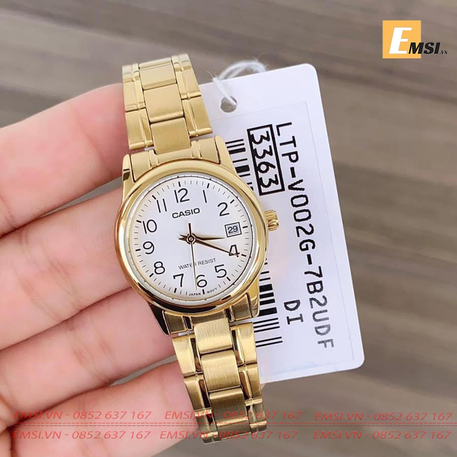 Đồng Hồ Cặp Đôi Casio MTP-V002G-7B2UDF & LTP-V002G-7B2UDF Size mặt 37mm & 25mm EMSI.VN