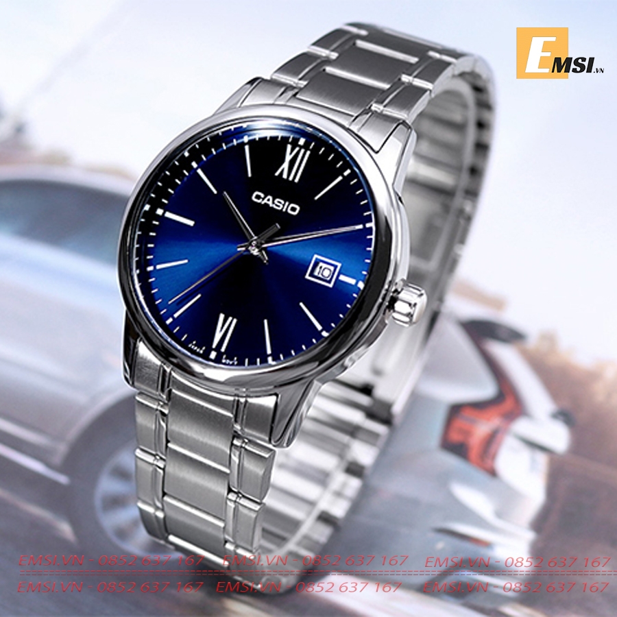 Đồng Hồ Casio Cặp Đôi MTP-V002D-2B3 & LTP-V002D-2B3 nam size 37mm, đồng hồ Casio nữ size 25mm EMSI.VN
