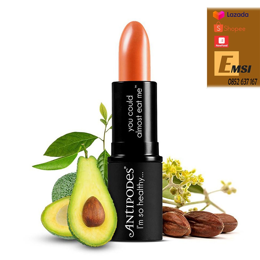Antipodes Son Môi Thiên Nhiên Màu #2 Cam Nude Antipodes Lipstick Golden Bay Nectar 405 4g