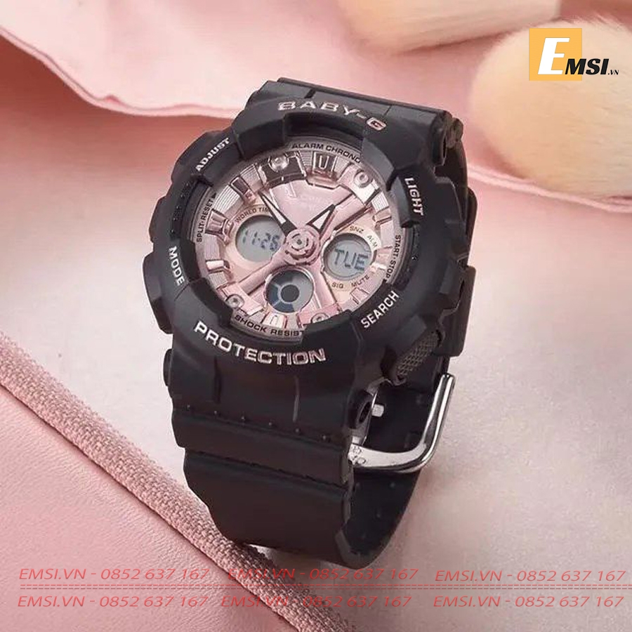 Đồng Hồ Đôi Casio G-Shock & Baby-G GA-140GB-1A2DR & BA-130-1A4DR Size mặt G-Shock 51,2mm, Size mặt Baby-G 43,3mm EMSI.VN