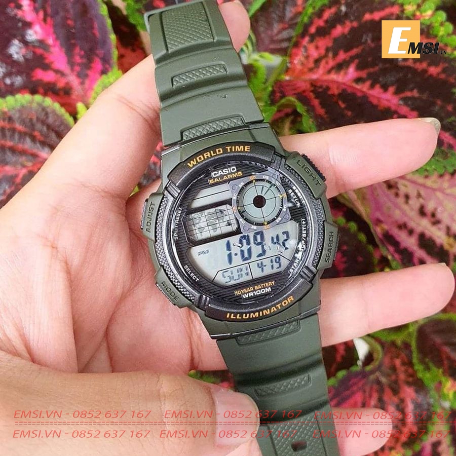 Casio AE-1000W-3AVDF - Đồng Hồ Nam - Điện Tử - Size Mặt 43.8mm - Kính Nhựa EMSI.VN