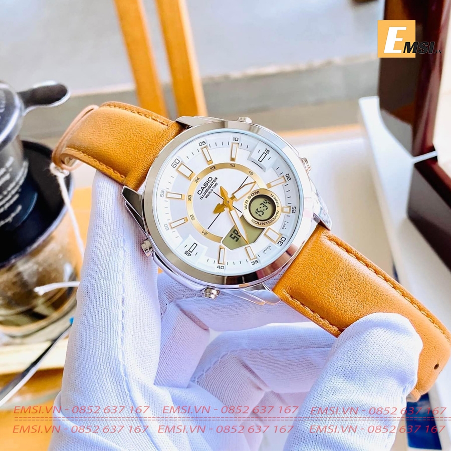 Casio AMW-810L-5AVDF - Đồng Hồ Nam - Pin/Quartz - Size Mặt 46.6mm - Kính Khoáng EMSI.VN