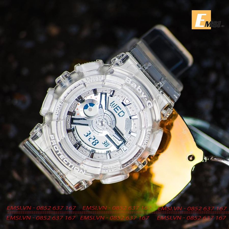 Đồng Hồ Đôi Casio G-Shock & Baby-G GA-110LS-1ADR & BA-110CR-7ADR Size đồng hồ Casio Nữ 43,4mm, Size đồng hồ Casio Nam 51,2 mm EMSI.VN