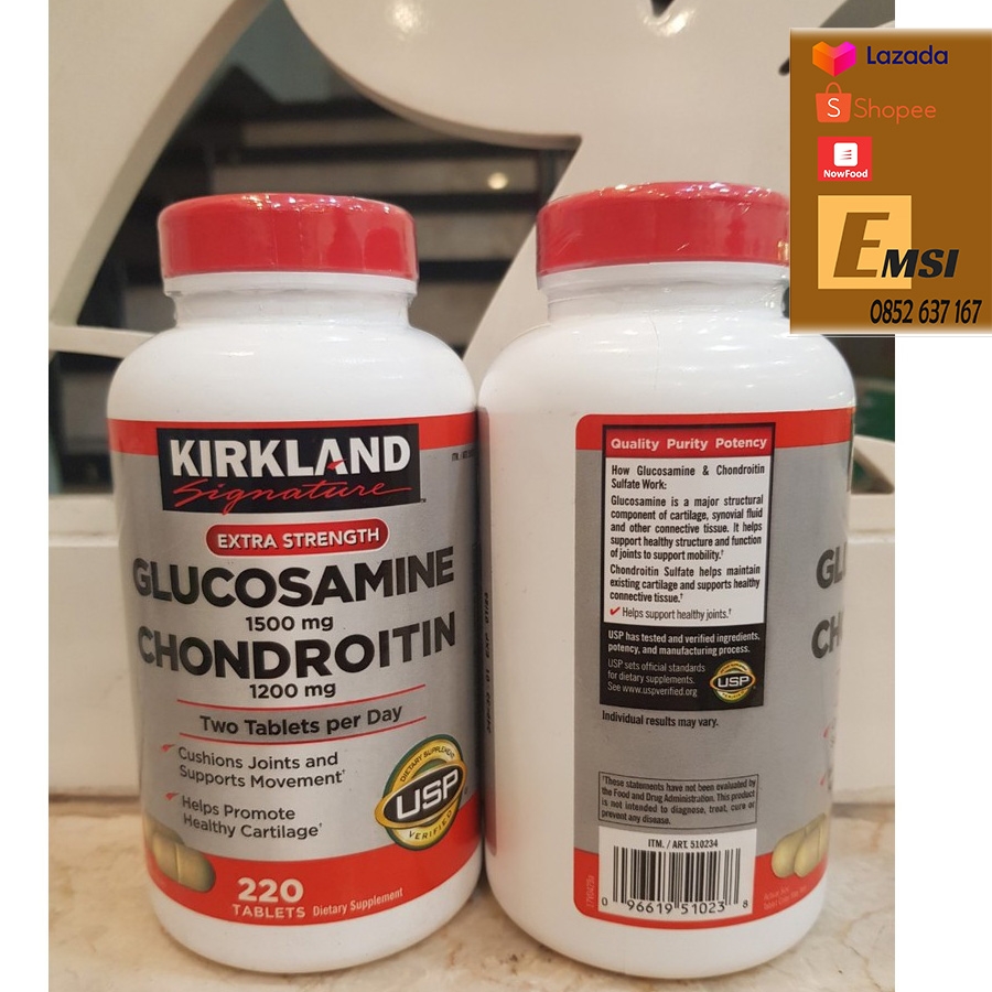 Kirkland Viên Uống Bổ Sung Glucosamine 1500mg & Chondroitin 1200mg 220 Viên