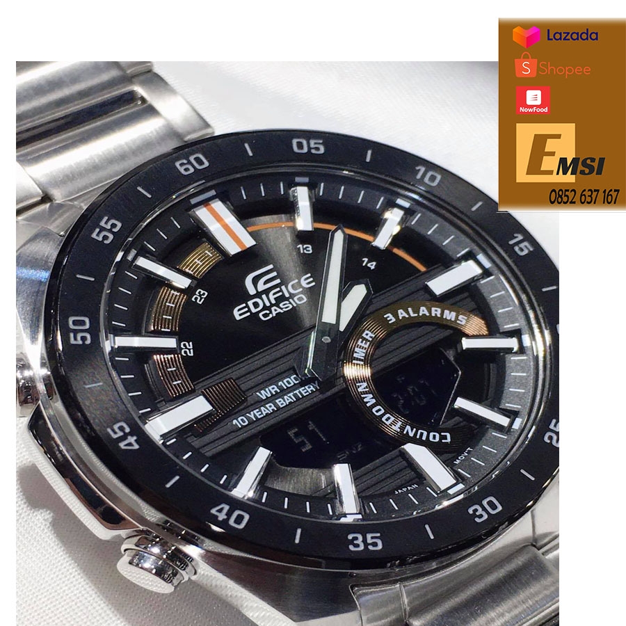 Đồng Hồ Casio Nam ERA-120DB-1B - Dây Thép Không Gỉ 52mm - Emsi.vn