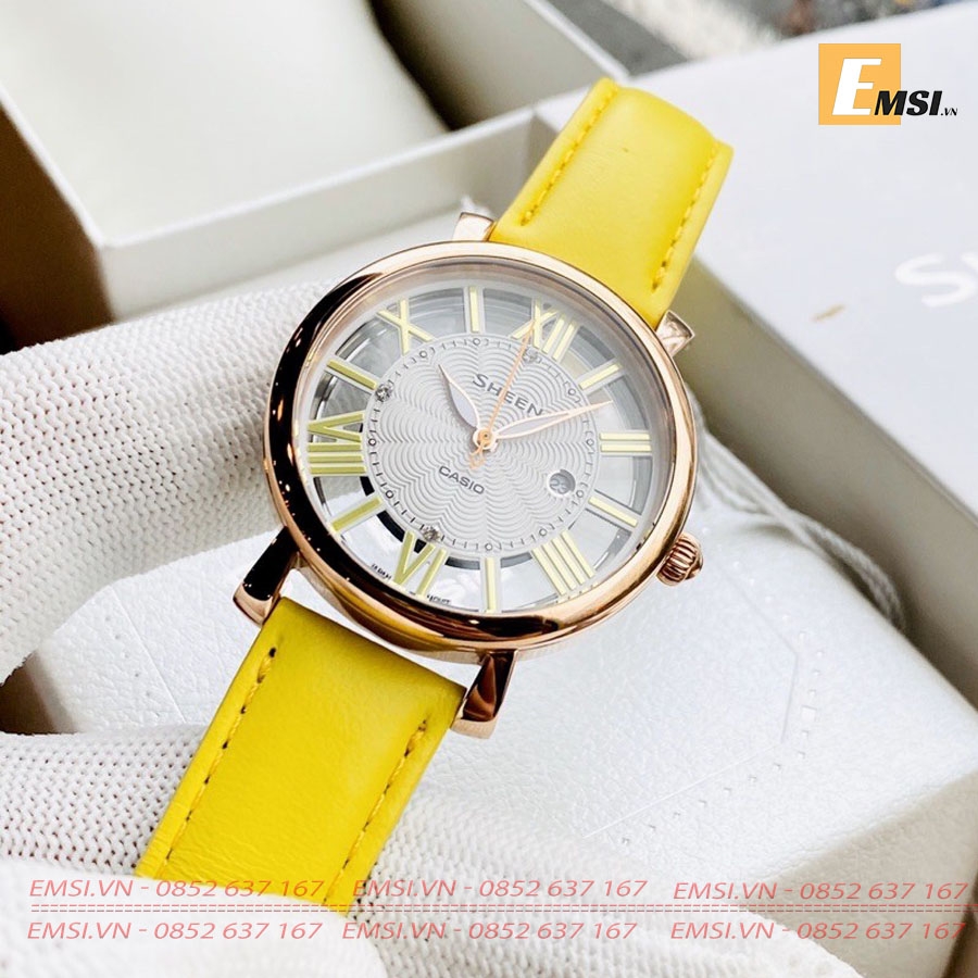 Casio Sheen SHE-4047PGL-9A - Đồng Hồ Nữ - Pin/Quartz - Kính Khoáng - Size Mặt 34mm EMSI.VN