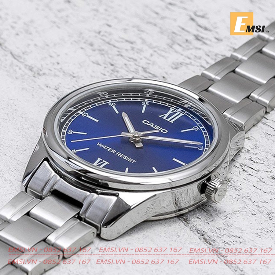 Đồng Hồ Casio Cặp Đôi MTP-V005D-3B & LTP-V005D-2B2 Dây Kim Loại, Size mặt Nam 40mm & 28mm EMSI.VN
