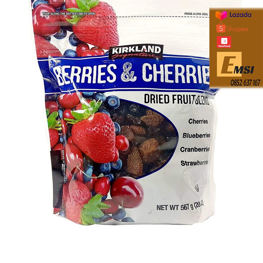 Trái cây sấy khô KirkLand Berries & Cherries Dried Fruit Blend 567g