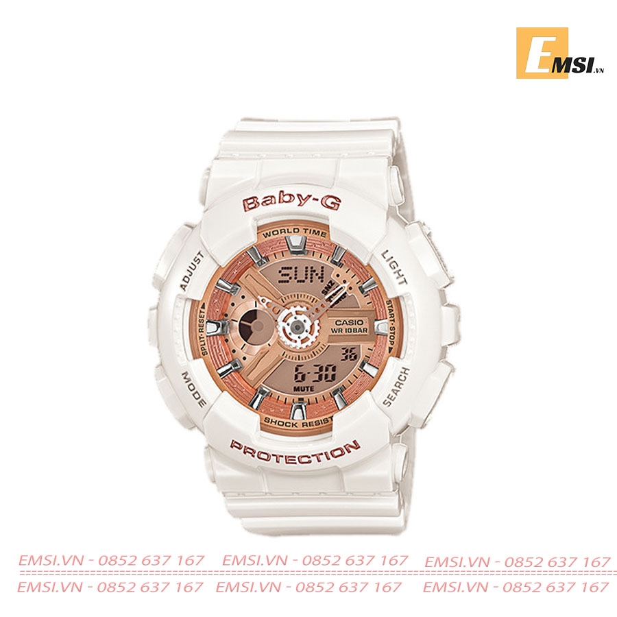 Baby-G BA-110-7A1DR - Đồng Hồ Nữ - Điện Tử - Kính Khoáng - Size Mặt 43.5mm EMSI.VN