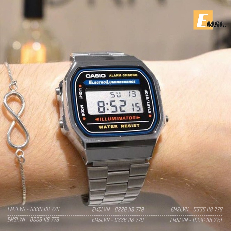 Casio A168WA-1DF - Đồng Hồ Nam - Điện Tử - Kính Nhựa - Size Mặt 36mm - Bảo Hành 5 Năm - Chính Hãng