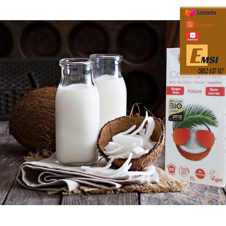 Nước uống từ dừa không đường hữu cơ 1L - ECOMIL