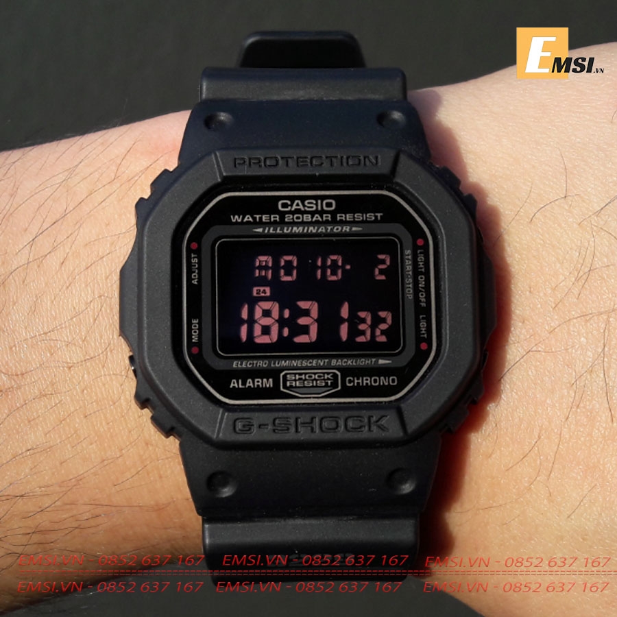 G-shock DW-5600MS-1D - Đồng Hồ Nam - Pin/Quartz - Kính Khoáng - Size Mặt 42.8mm EMSI.VN