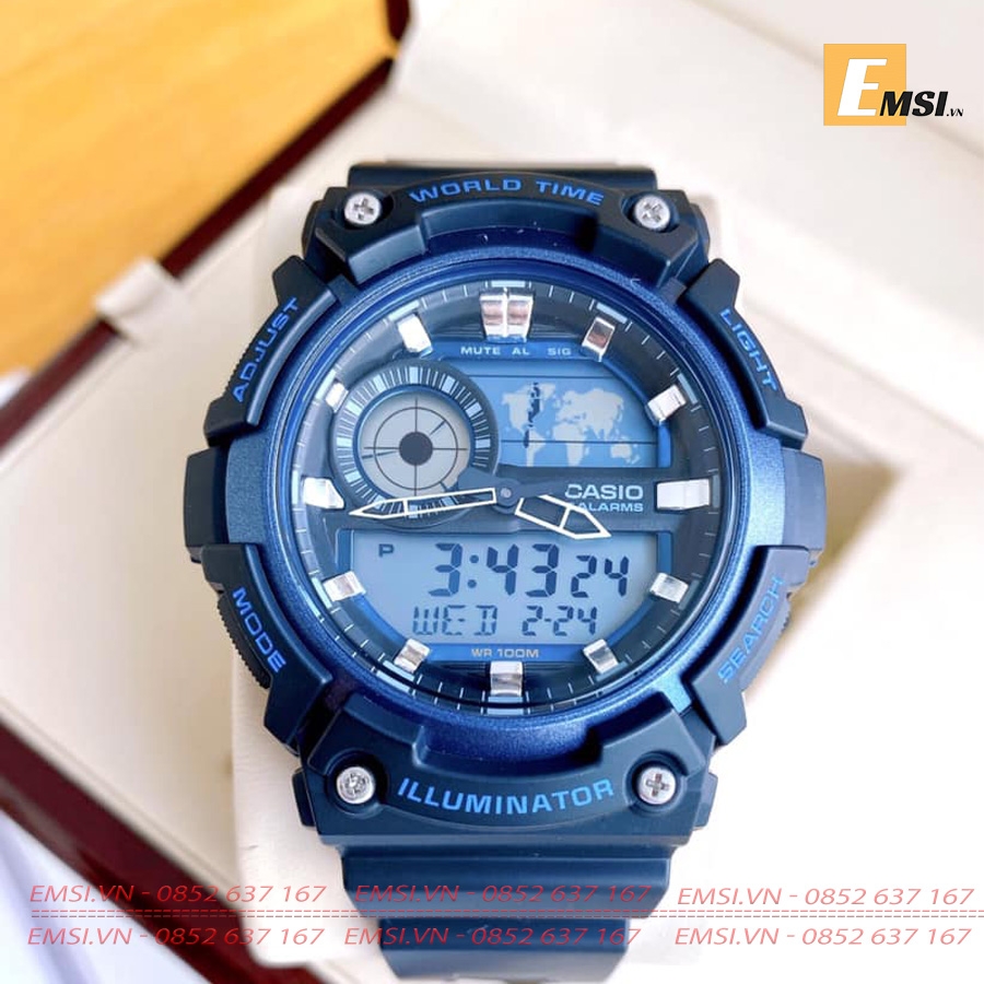 Casio AEQ-200W-2AVDF - Đồng Hồ Nam - Size Mặt 51.4mm - Kính Nhựa EMSI.VN