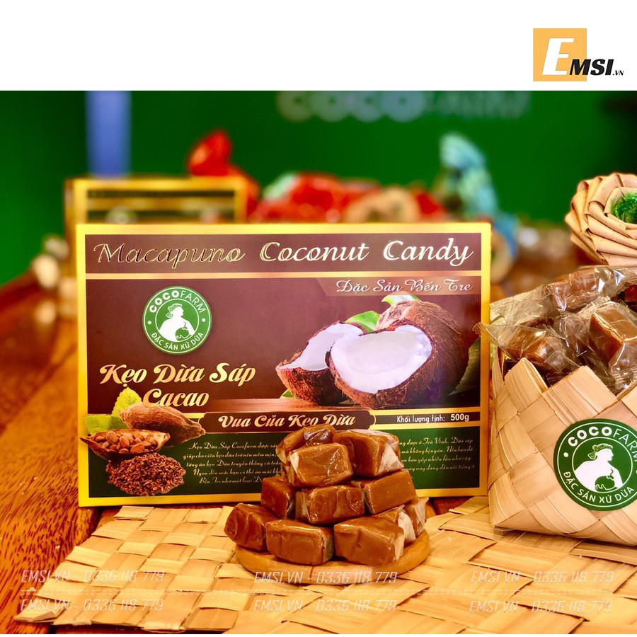 Đặc sản: Kẹo dừa sáp đủ vị thượng hạng hộp 500gr - Đặc sản Bến Tre