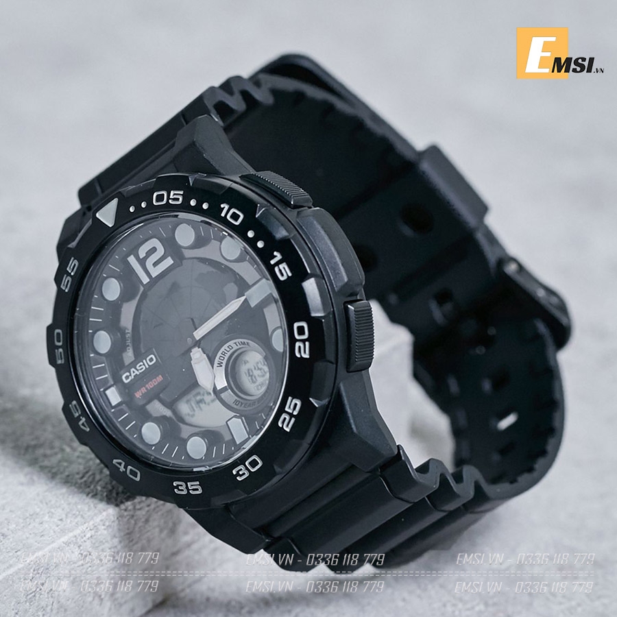 Casio AEQ-100W-1A - Đồng Hồ Nam - Điện Tử - Kính Nhựa - Size Mặt 48mm - Bảo Hành 5 Năm - Chính Hãng -Emsi.vn