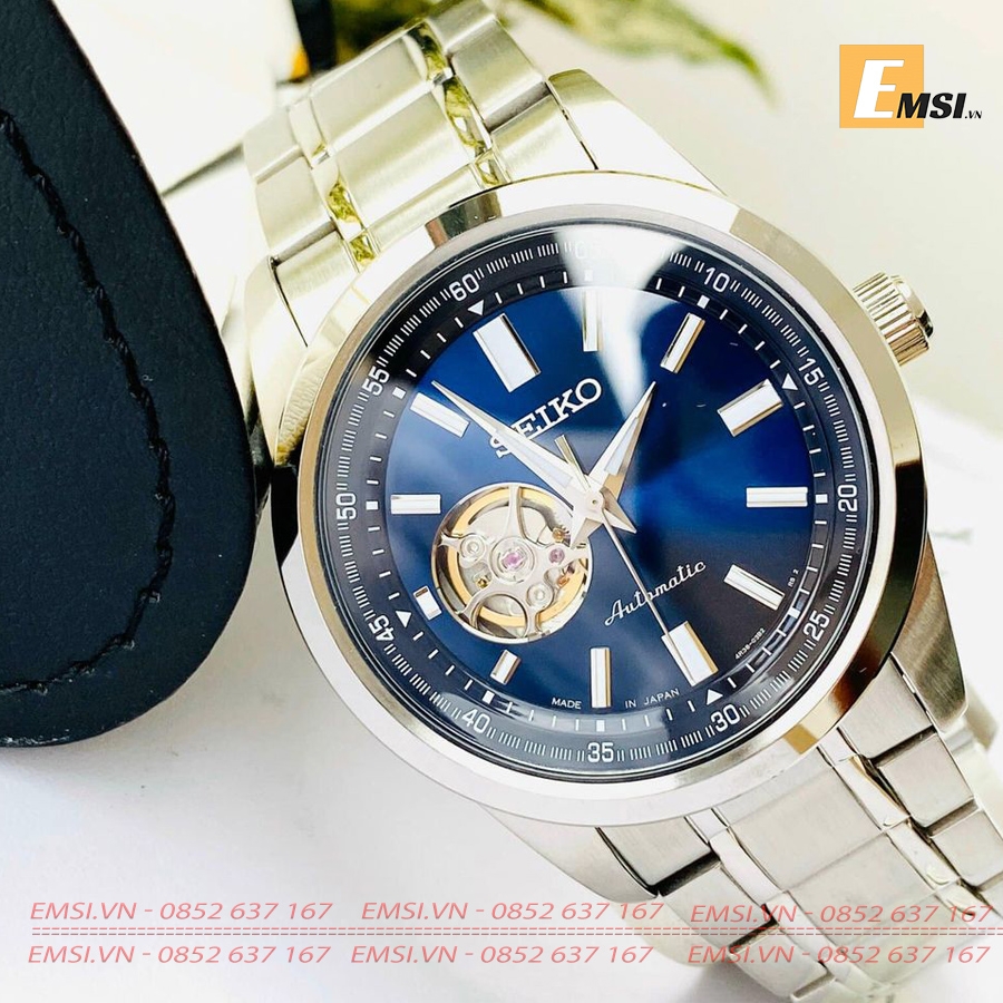 Đồng Hồ Nam Seiko Open Heart Blue – SCVE051