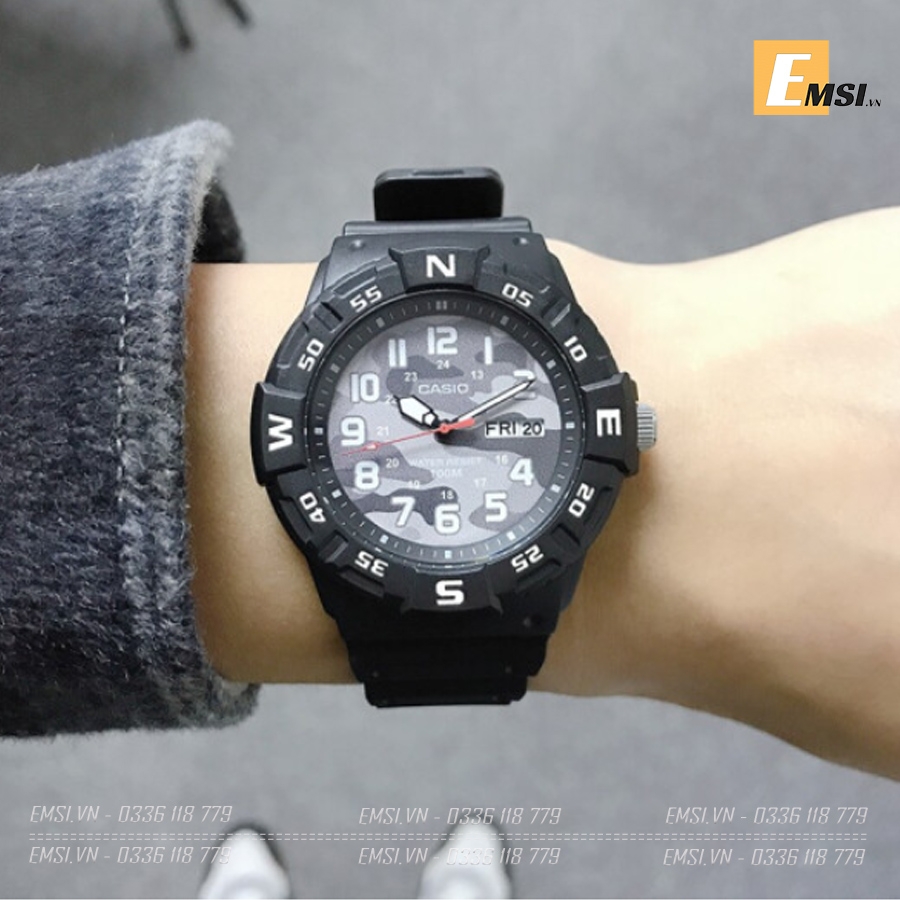 Đồng hồ Casio nam thể thao MRW-220HCM-1B - QUARTZ (PIN) DÂY CAO SU