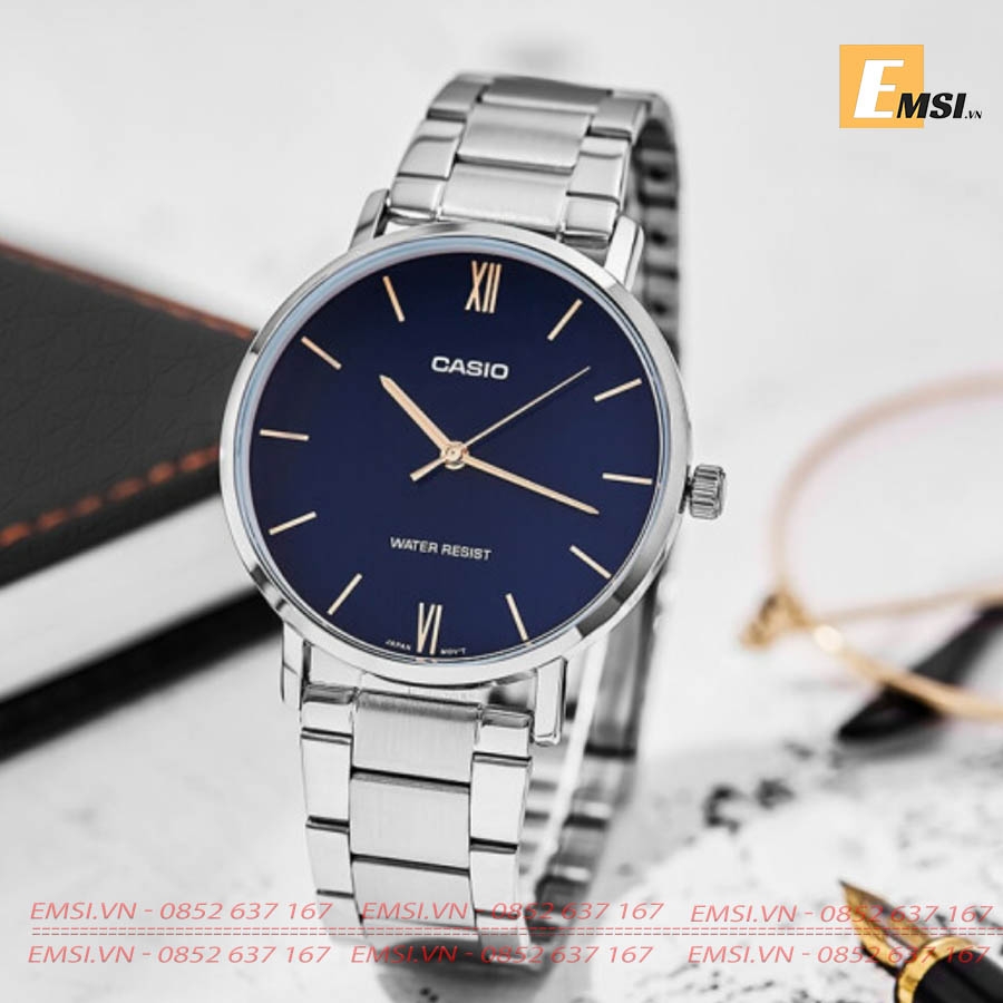 Đồng Hồ Nam Casio MTP-VT01D-2BUDF Dây Kim Loại