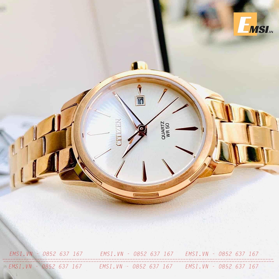 Đồng hồ citizen nữ eu6073-53a dây thép không gỉ 28mm