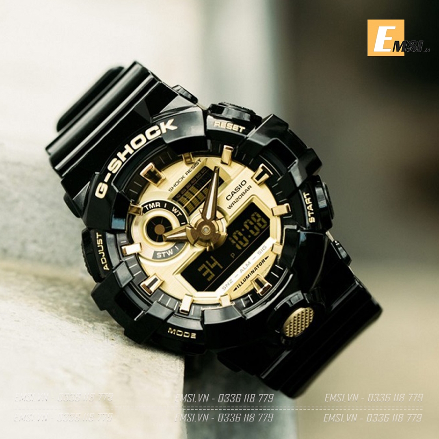 G-Shock GA-710GB-1A - Đồng Hồ Nam - Điện Tử - Size Mặt 53.4mm - Kính Khoáng - Dây Nhựa - Chống Nước 20ATM -