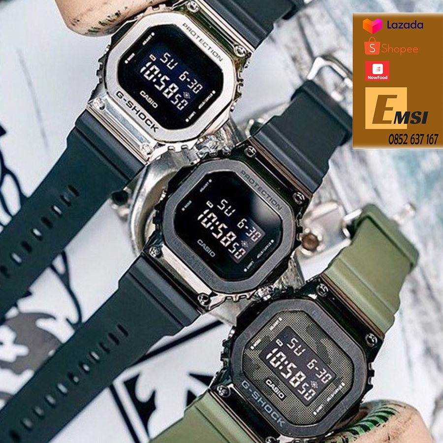 Đồng Hồ Nam Casio G Shock GM-5600B-1DR Dây Nhựa - Vỏ Kim Loại Màu Đen - Thiết Kế Mặt Vuông - Emsi.vn