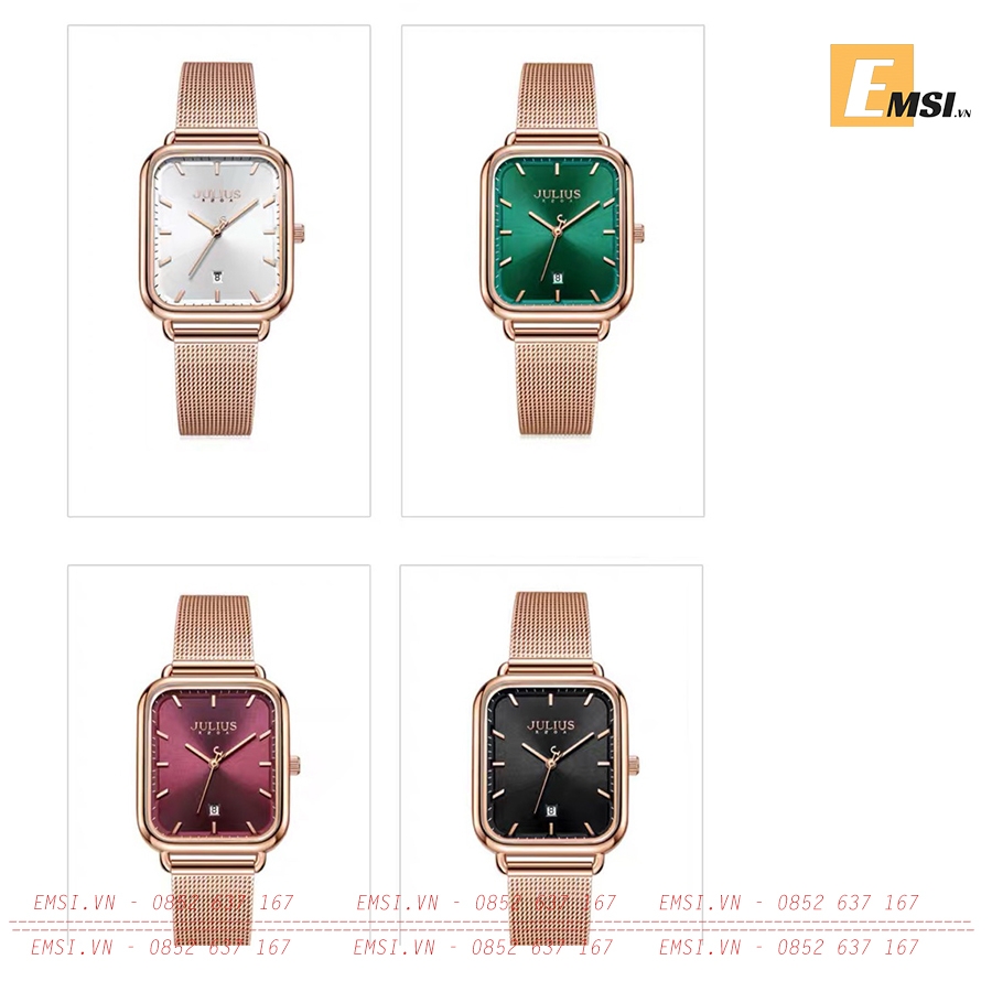 Đồng Hồ Nữ Julius Xanh Hàn Quốc Dây Thép JA-1297B - Emsi.vn