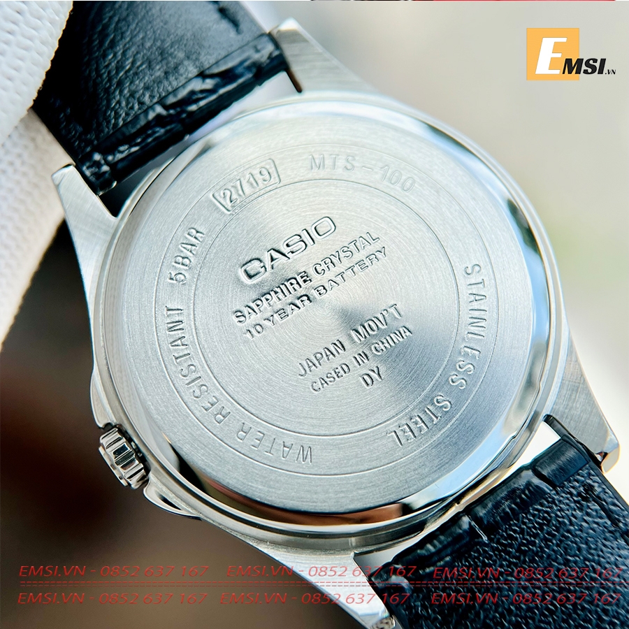 Casio MTS-100L-1AVDF - Đồng Hồ Nam - Pin / Quartz - Kính Sapphire - Size Mặt 41mm - Bảo Hành 5 Năm - Chính Hãng - Emsi.vn
