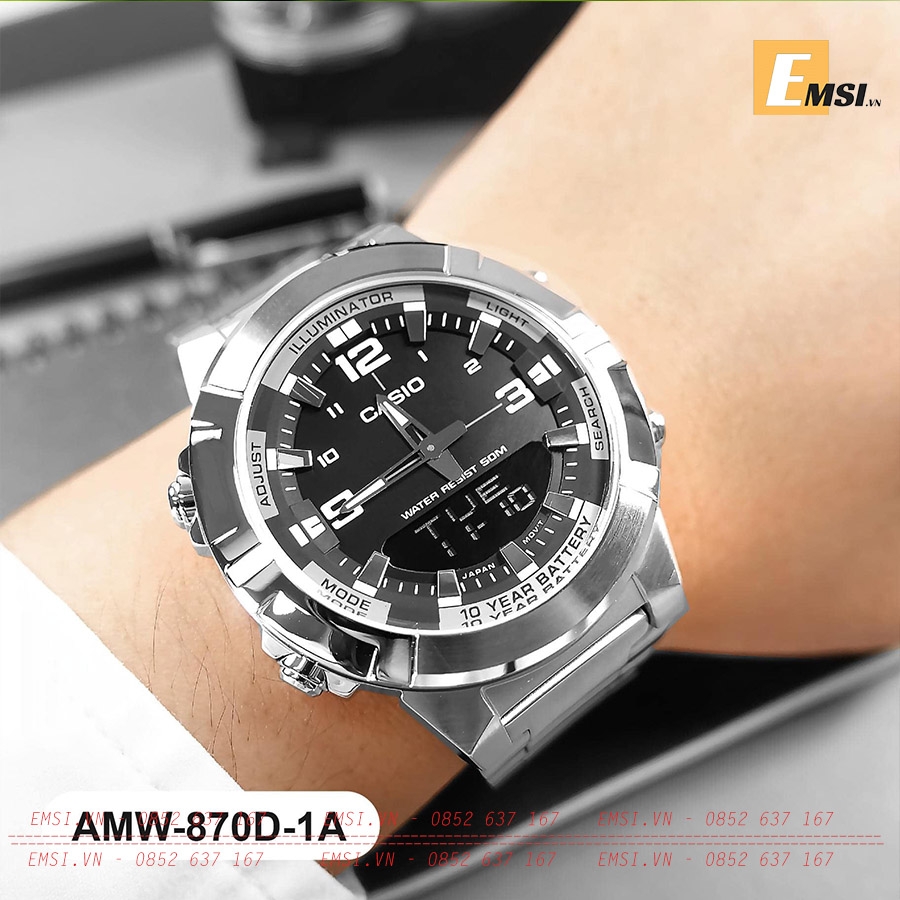 AMW-870-1AV | Dây Nhựa | Pin 10 Năm | Chống Nước WR50M