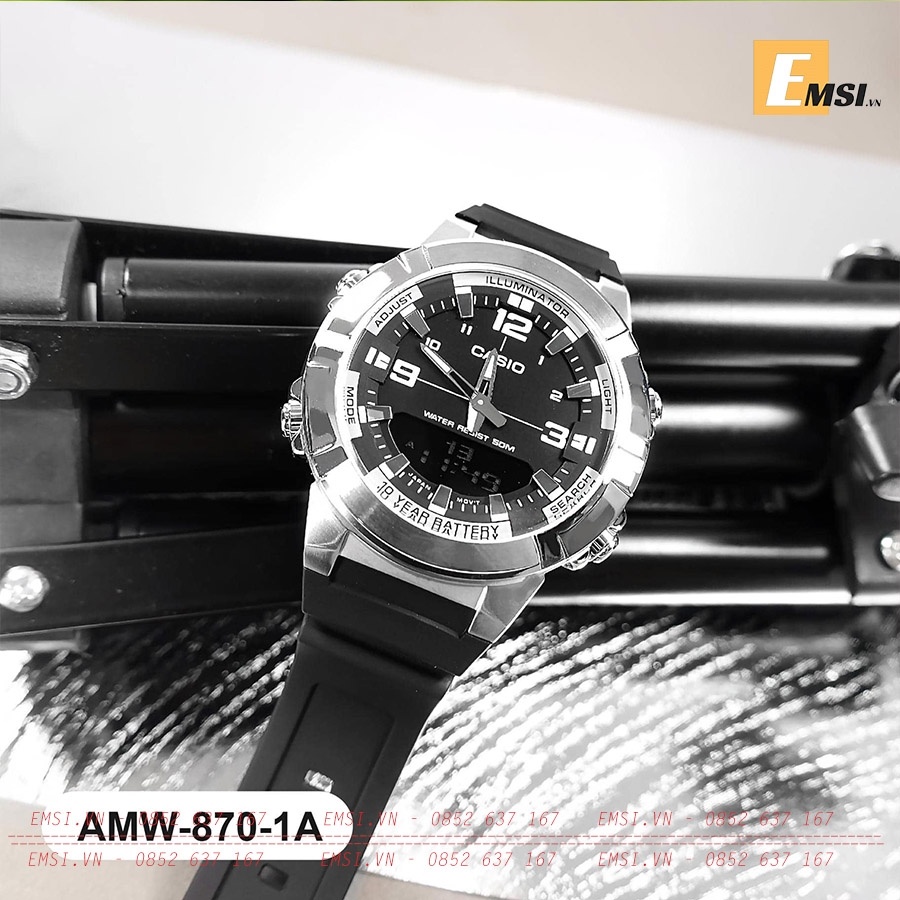 AMW-870-1AV | Dây Nhựa | Pin 10 Năm | Chống Nước WR50M